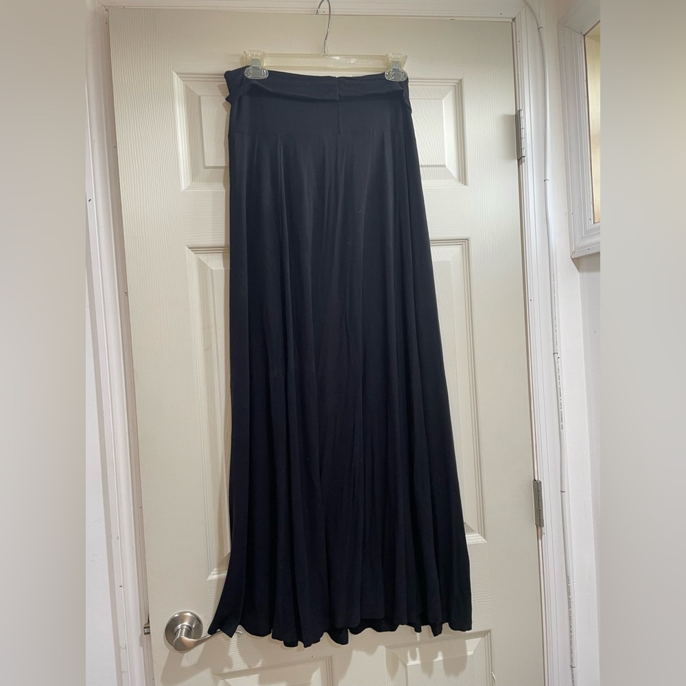 A Line  Black Maxi Skirt